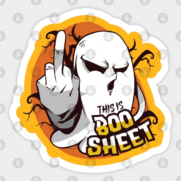 Ghost Flipping Off Sticker by Safdesignx